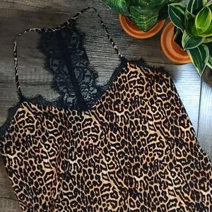 Jessica Simpson Leopard Lace Cami with racer back